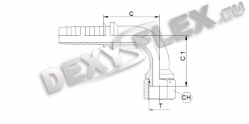 Fittings / Fittings for high pressure / BSP / BSPT / NPTF / DKR-F 90˚ with nut Fittings / Fittings for high pressure / BSP / BSPT / NPTF / DKR-F 90˚ with nut