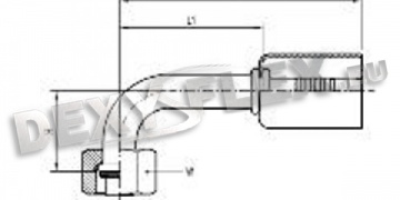 Fittings / Fittings for auto A/C / Female O-RING 90° RS Fittings / Fittings for auto A/C / Female O-RING 90° RS