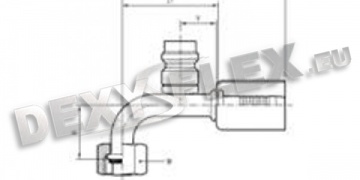 Fittings / Fittings for auto A/C / Female fitting 90˚ with control point Fittings / Fittings for auto A/C / Female fitting 90˚ with control point