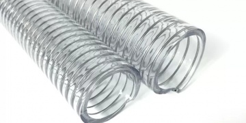 HOSES / PVC hoses / For food processing industry / Hose with METAL SPIRAL for Food, Beverages, Granules, Abrasive Particles, Chemicals and Oils - SPIRE ACIER - Multipurpose & FOOD HOSES / PVC hoses / For food processing industry / Hose with METAL SPIRAL for Food, Beverages, Granules, Abrasive Particles, Chemicals and Oils - SPIRE ACIER - Multipurpose & FOOD