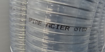 HOSES / PVC hoses / For food processing industry / Hose with METAL SPIRAL for Food, Beverages, Granules, Abrasive Particles, Chemicals and Oils - SPIRE ACIER - Multipurpose & FOOD HOSES / PVC hoses / For food processing industry / Hose with METAL SPIRAL for Food, Beverages, Granules, Abrasive Particles, Chemicals and Oils - SPIRE ACIER - Multipurpose & FOOD